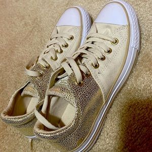 Womens converse gold shoes!